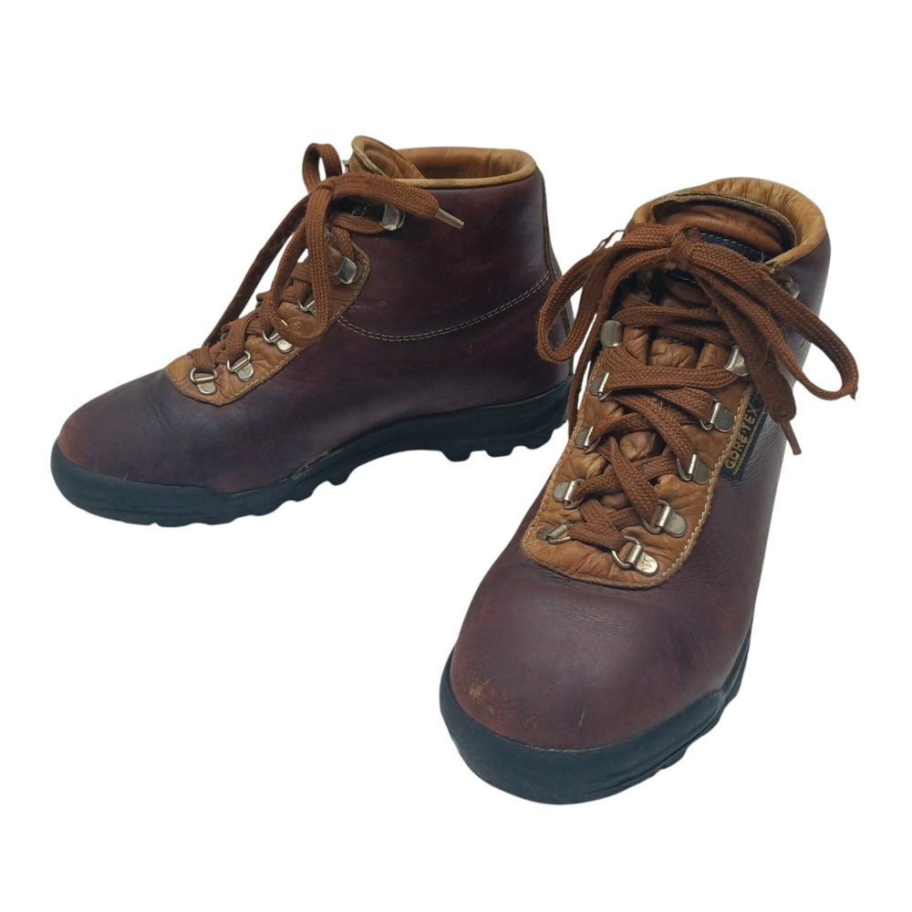 VASQUE ITALY‎ BROWN LEATHER HIKING OUTDOORS BOOTS US 7.5 M + GORE-TEX